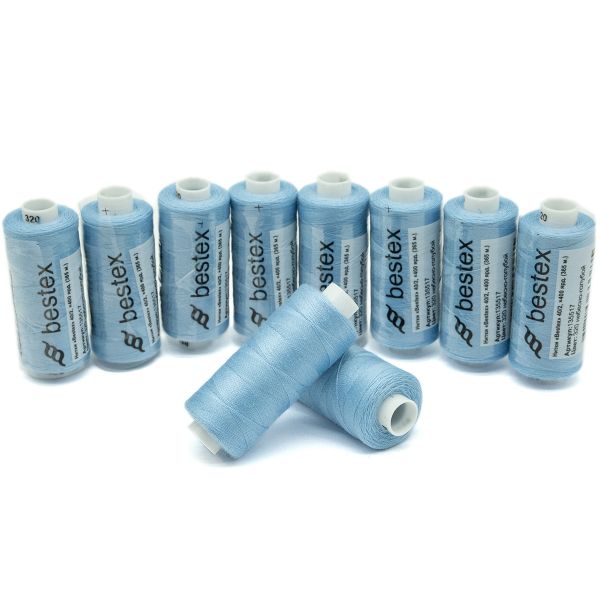 Нитки швейные бытовые Bestex 40/2, 365 м (400 ярд) / 10 кат., 320 небесно-голубой