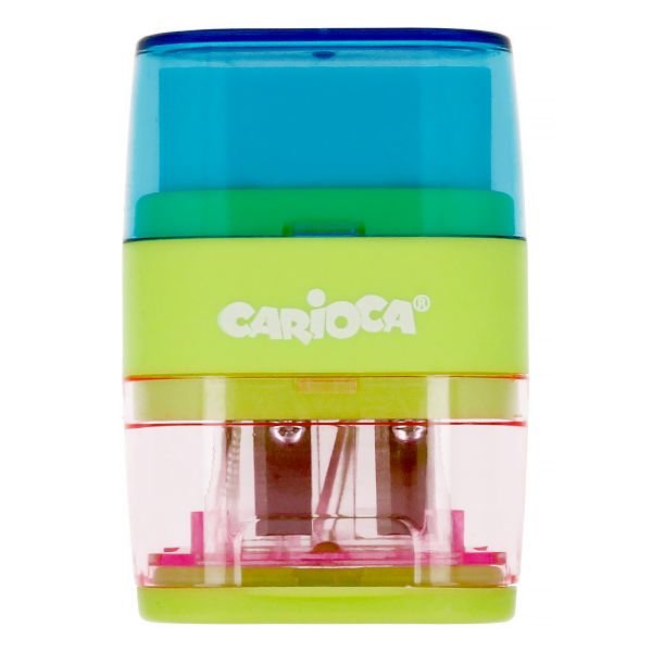 Точилка с двумя отверстиями, в комплекте с ластиком 12 шт, 43108, Carioca