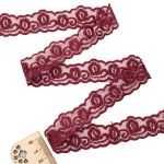 Кружево на сетке 23 мм, 6,8 м ±4 см, 112 бордовый