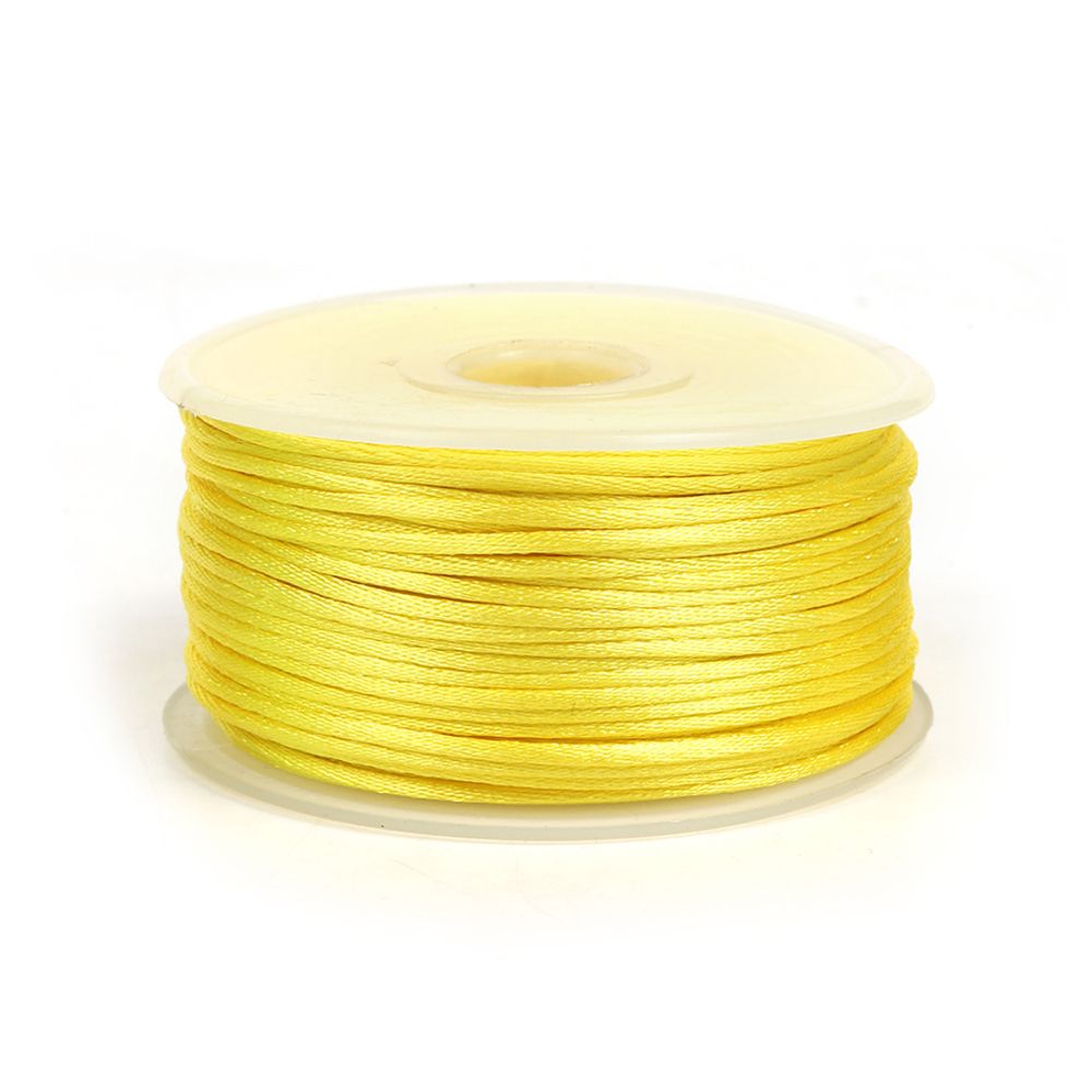 Шнур атласный корсетный ⌀2.0 мм / 50 метров, 3014 желтый