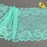Кружево бельевое эластичное 190 мм / 10 м, 24, цв.мята, Kruzhevo