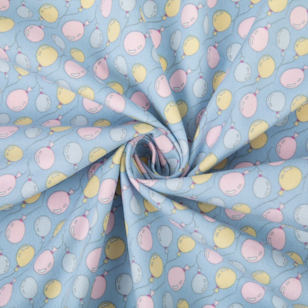 Ткань для пэчворка Peppy Молочные сны фланель, рулон 112 см / 5 метров, МС-25 голубой, Peppy