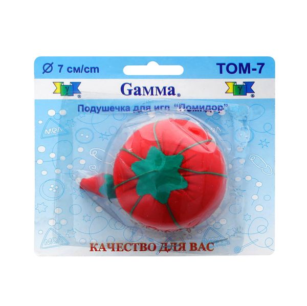 Подушечка для игл Помидор 7 см, красный, Gamma ТОМ-7