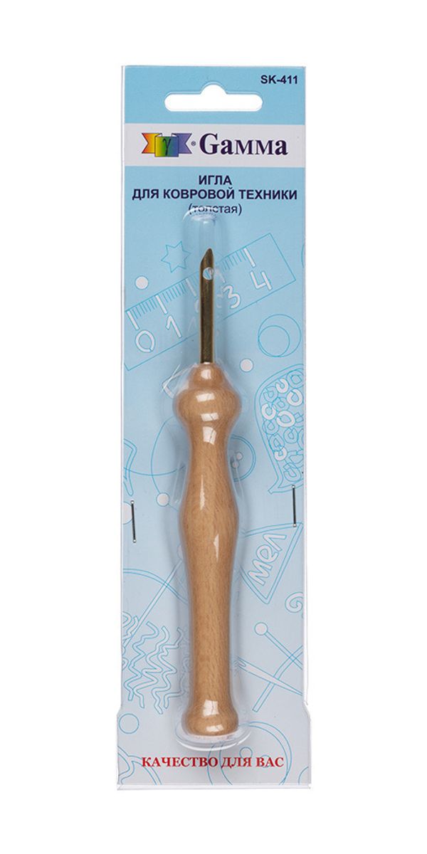 Иглы ручные для ковровой техники, дерево сталь, 1 шт, 5 мм, Gamma SK-411