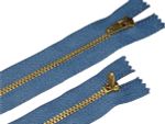 Молния металл (цв.SBS) джинсовая Т4 (4 мм) 1 зам., н/раз., 20 см, S-382 серо-голубой (звено: золото), уп.100 шт