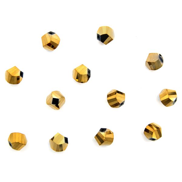 Бусины стекло ⌀10 мм, 12 шт, Астра Premium, 3-золото