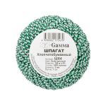 Шпагат х/б ⌀2.0 мм, 100 м, клубок, бело-зеленый, Gamma ШХ4