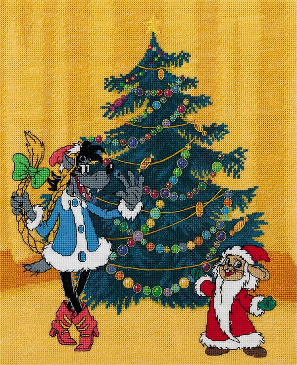 Набор для вышивания нитками Klart, Союзмультфильм. Расскажи, Снегурочка!, 22х25.5 см