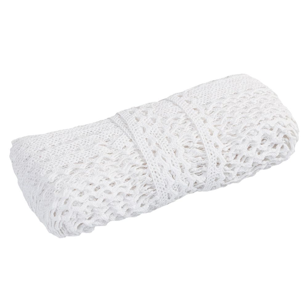 Кружево вязаное (тесьма) 10 мм / 25 метров, белый, Gamma С3749Г17 (рис.10.01.075)