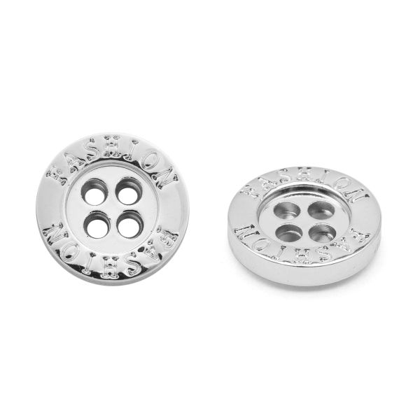 Пуговицы 4 прокола 18L (11мм), (Silver (серебристый)) NE77, 72 шт