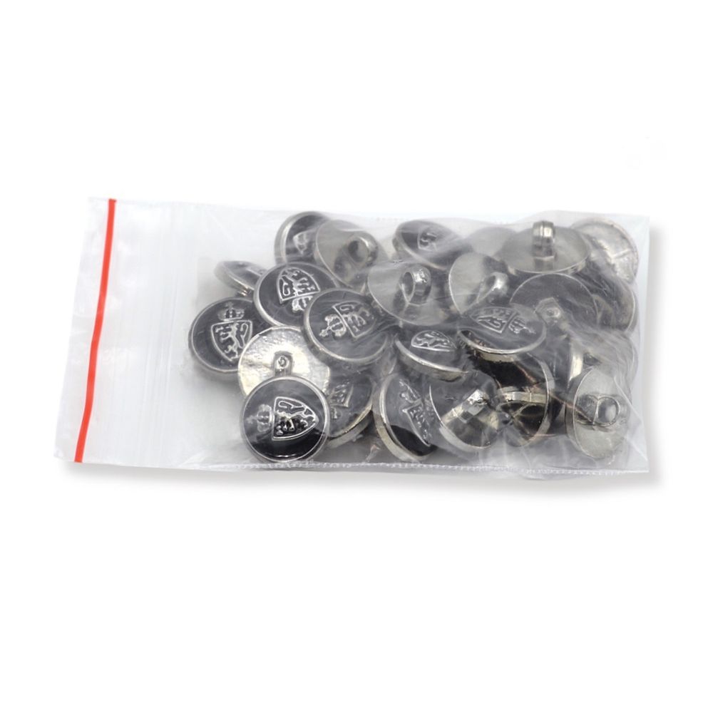 Пуговицы на ножке 24L (15мм), пластик (n.black (черный/черный никель)), 36 шт, PS39