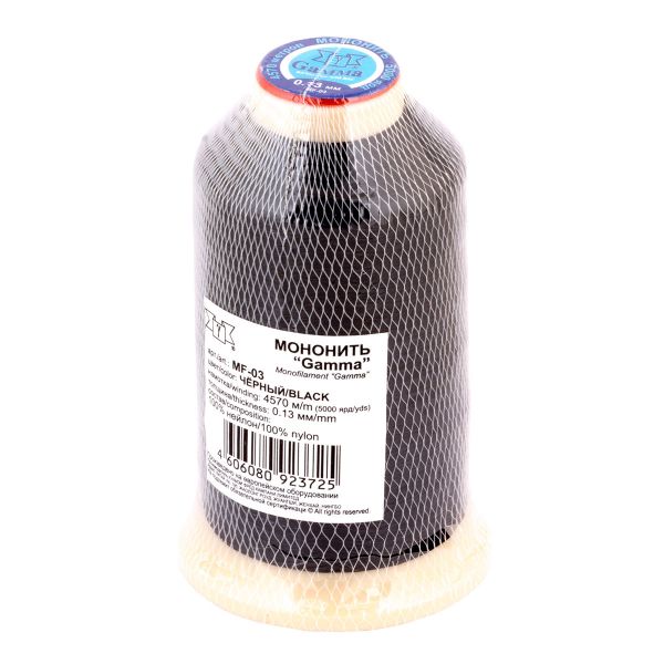 Нить прозрачная (мононить) 0.13 мм / 4570 метров, черный, Gamma MF-03