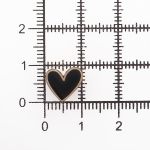 Пуговицы на ножке фигурная Сердце 16L (10мм), металл (Black/G (черный/золото)), MEs-2012, 36 шт
