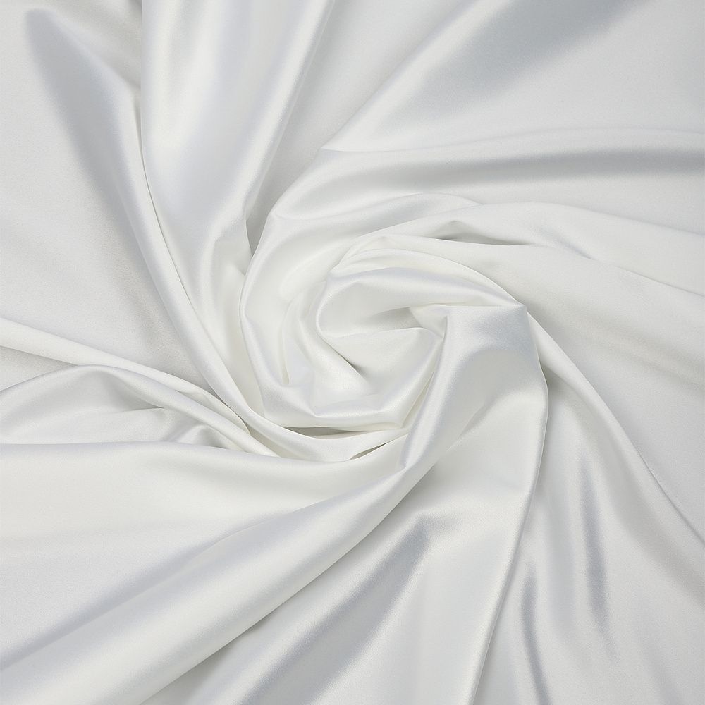 Атлас стрейч для нижнего белья 107 г/м², 125 см / 1 метр, 0180, белый