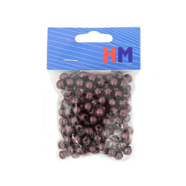 Бусины пластик (жемчуг) ⌀8 мм, В33 коричневый