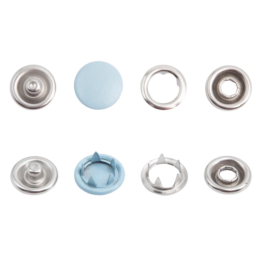 Кнопка рубашечная (джерси) закрытая ⌀9.5 мм, ≈1440 шт, МЕТАЛЛ, эмаль, 185 св.голубой матовый, NEW STAR