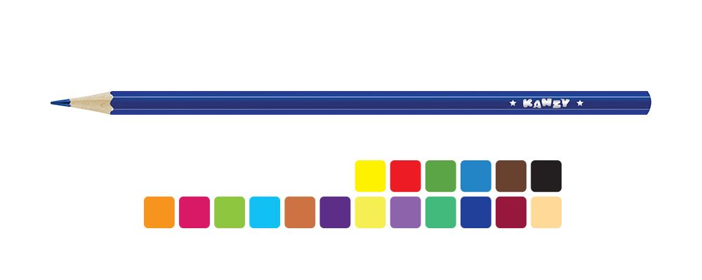 Набор цветных карандашей CP-2018 заточенный 4х18 цв, Набор цветных карандашей CP-2018 заточенный 4х18 цв, Kanzy CP-2018