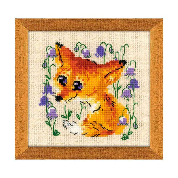 Набор для вышивания нитками Риолис, Маленький лисенок 13х13 см, 502823