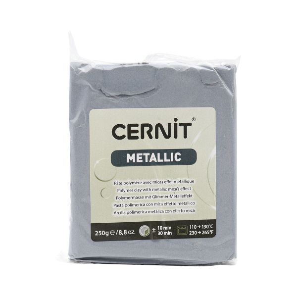 Полимерная глина запекаемая Cernit Metallic 250 г, 080 серебро, CE0870250