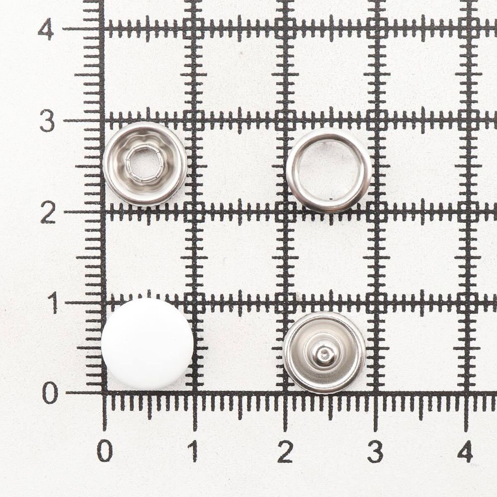 Кнопка рубашечная (джерси) закрытая ⌀9.5 мм, ≈144 шт, МЕТАЛЛ, эмаль, 101 белый матовый, NEW STAR