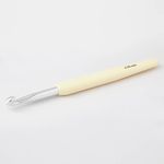 Крючок Knit Pro Waves с эргономичной ручкой 6,5 мм, алюминий, серебристый, слоновая кость, 30914