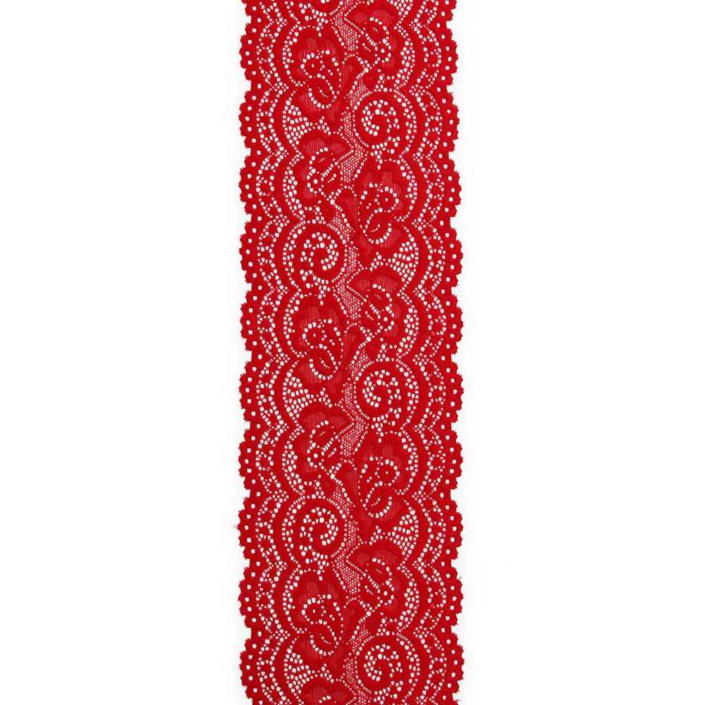 Кружево эластичное (стрейч) 100 мм / 3 метра, C820 красный
