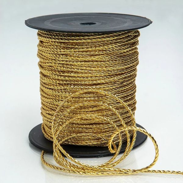 Шнур витой ⌀2.5 мм / 100 метров, метанит, цв.золото