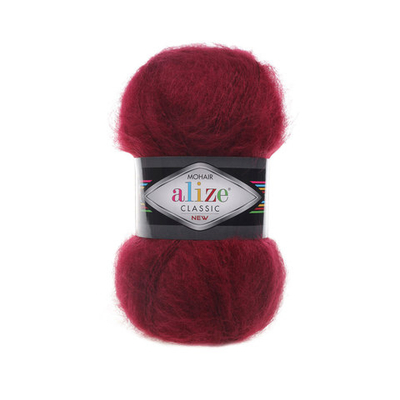 Пряжа Alize (Ализе) Mohair Classic New / уп.5 мот. по 100 г, 200м, 057 бордовый A