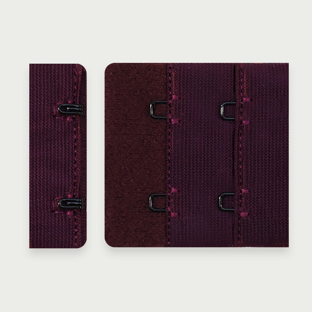 Застежки для бюстгальтера текстильные 2х2, 44 мм, 25 шт, 076 сливовое вино, Arta