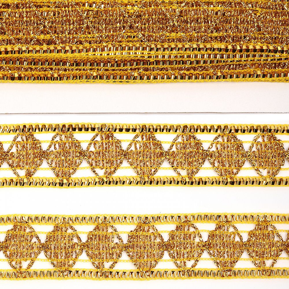 Тесьма отделочная 35 мм / 13.71 метров, TBY 912 цв.золото