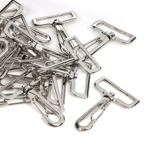 Карабин металл 32.0 мм (in), JX.79841, цв. никель, уп.50 шт