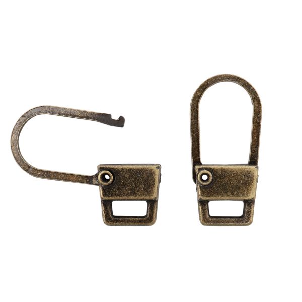 Пуллер-карабин для молнии 9х19 мм металл, цв. бронза, 10 шт, (6580-0252)