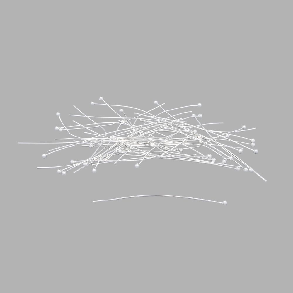 Штифты с шариком 5см, 50 шт/упак, Astra&Craft (Серебро), 4AR192