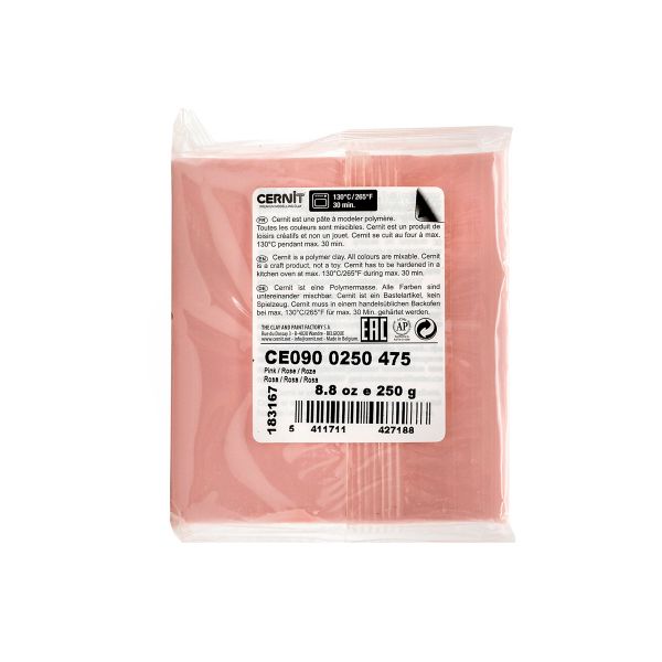 Полимерная глина Cernit №1 запекаемая, классическая 250гр, 475 розовый