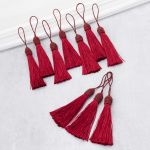 Кисть шторная l=10 см, полиэстер, 10 шт, 2 бордовый, CL-033