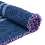 Подвяз средней плотности с полосками (100% полиэстер), 1*1, высота 14см (7см*2), длина 70-73см (8102/8189 синий с джинс. полосками)