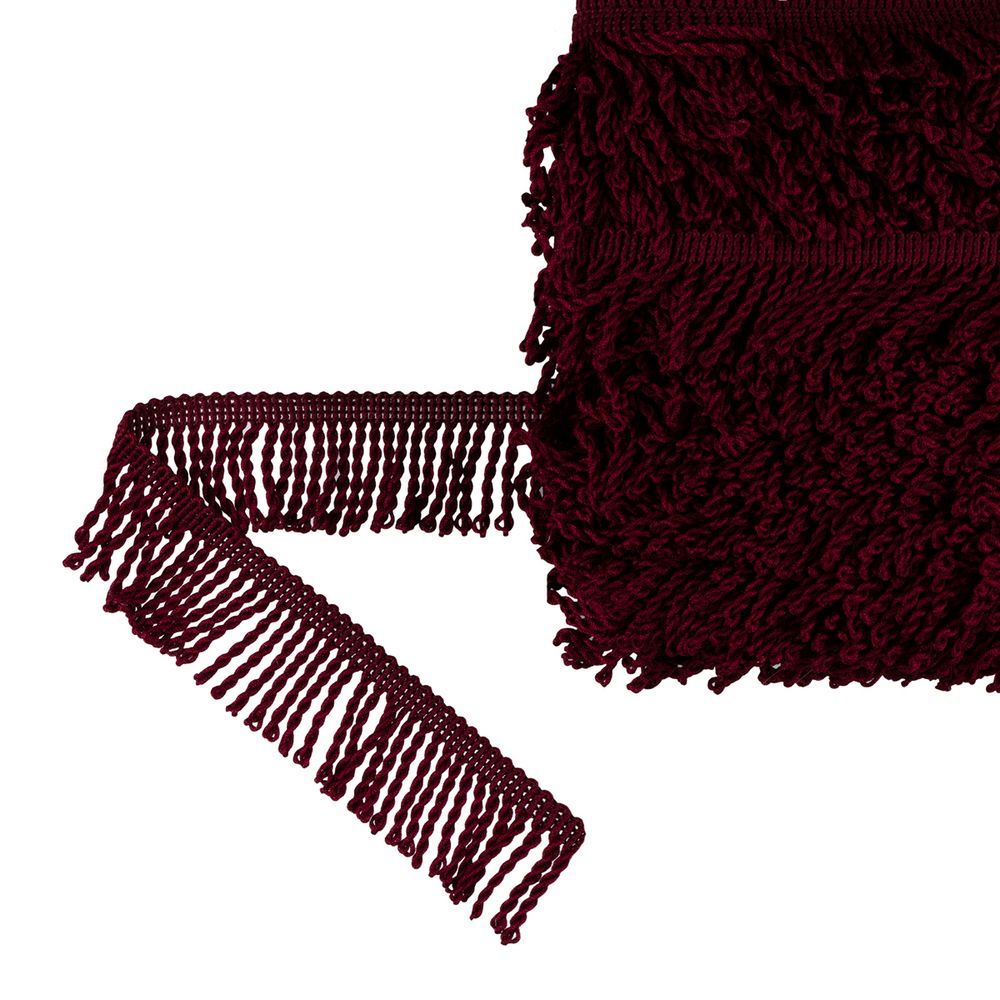 Бахрома отделочная 35.0 мм / 25 метров, витая, 274 бордовый, Gamma 442