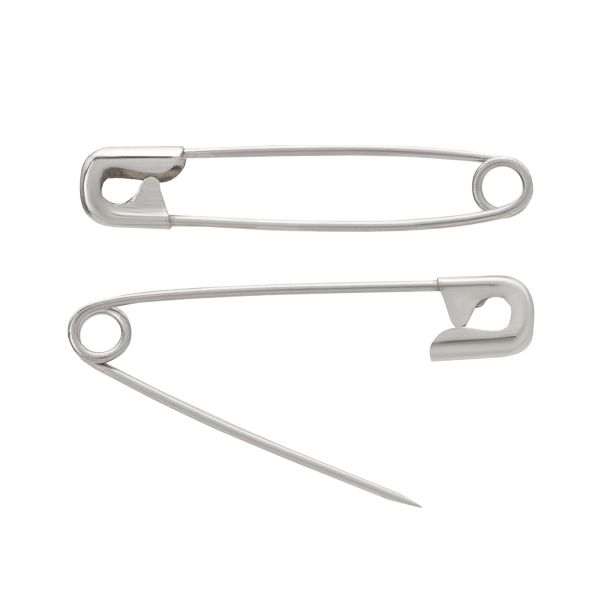 Булавки английские l=35 мм, SUN, цв.никель, 108 шт (9х12 шт)