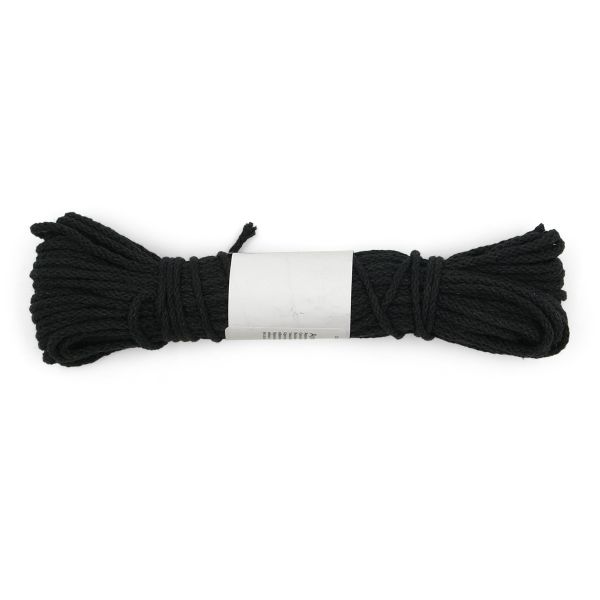 Шнур круглый х/б ⌀3.5 мм / 20 метров, (7092), 20 черный