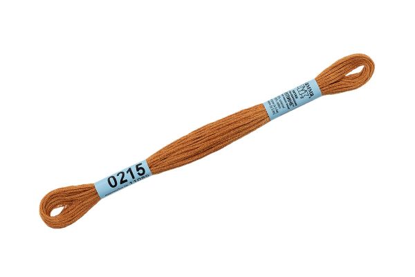 Мулине Gamma 100% хлопок, цв.0215 золотисто-коричневый, 24 мотка по 8 метров