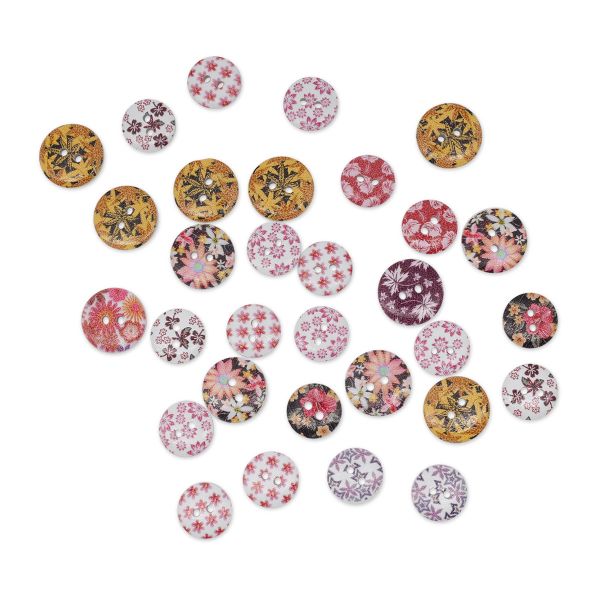 Украшения декоративные пуговицы деревянные Цветочки-лепесточки №7, 15-18 мм, 100 шт