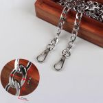 Цепочка для сумки с карабинами алюм 120см 9х14мм плоская серебряный