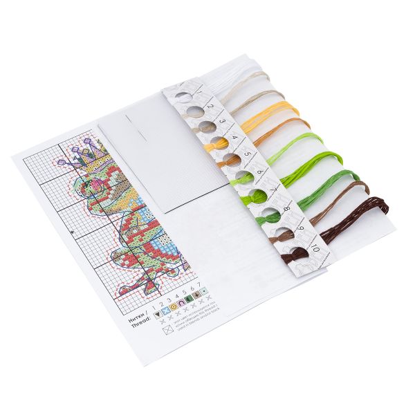 Набор для вышивания нитками Овен, Магнит. Лягушка 7,5х9,5см