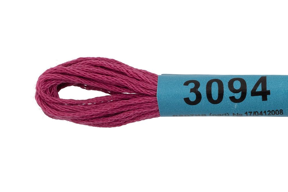 Мулине Gamma 100% хлопок, цв.3094 св.сливовый, 24 мотка по 8 метров