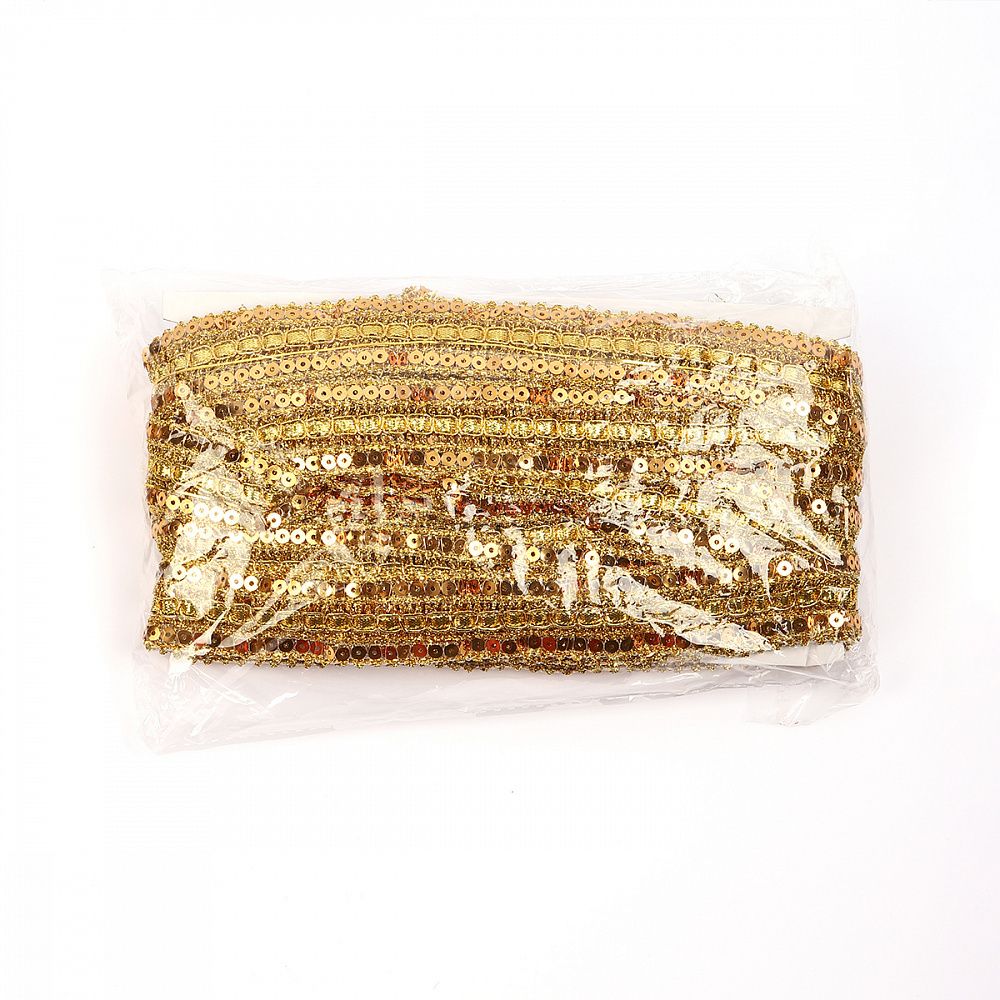 Тесьма отделочная 35 мм / 13.71 метров, TBY 902 цв.золото