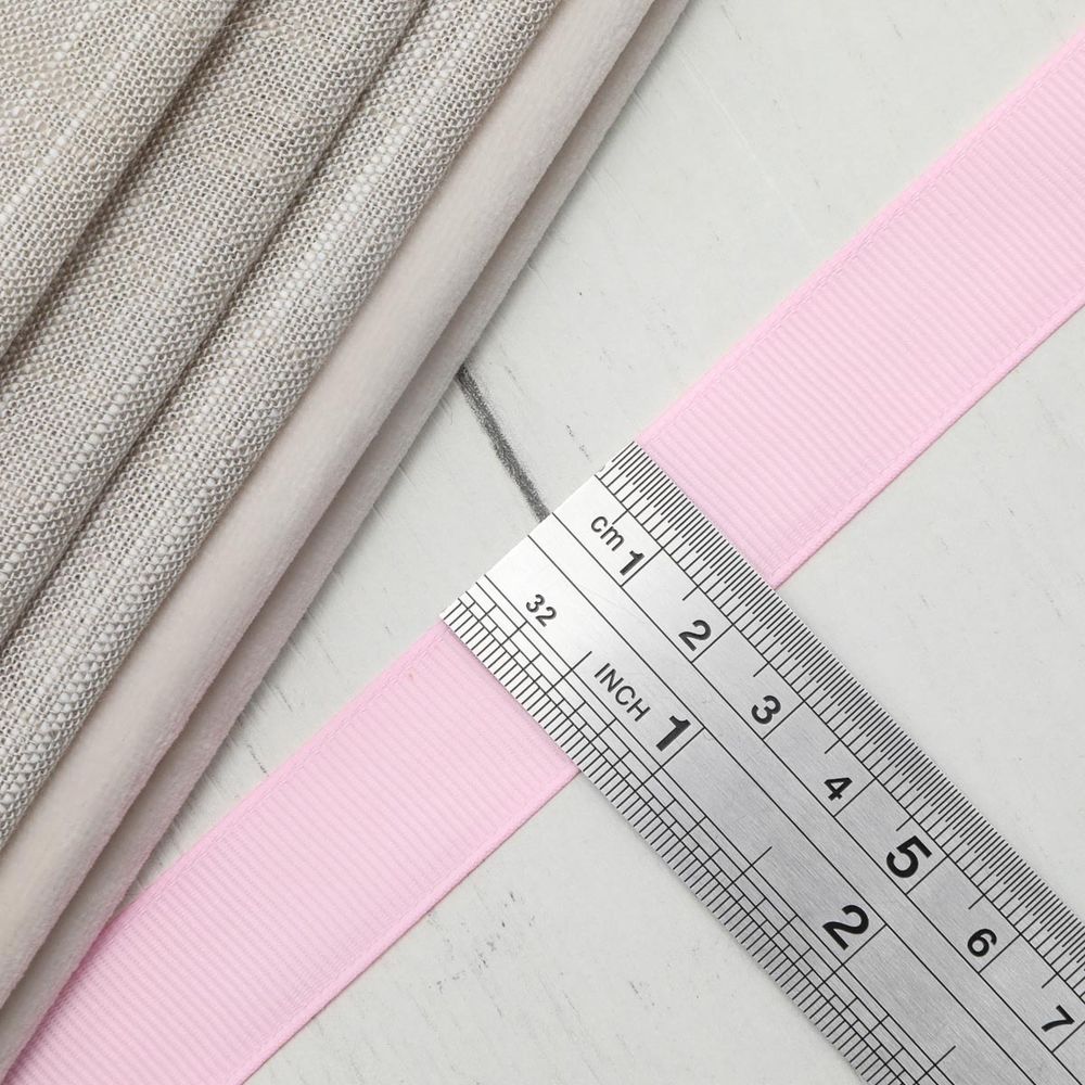 Лента репсовая (в рубчик) 20.0 мм, 011 розовый, уп.18,28 м