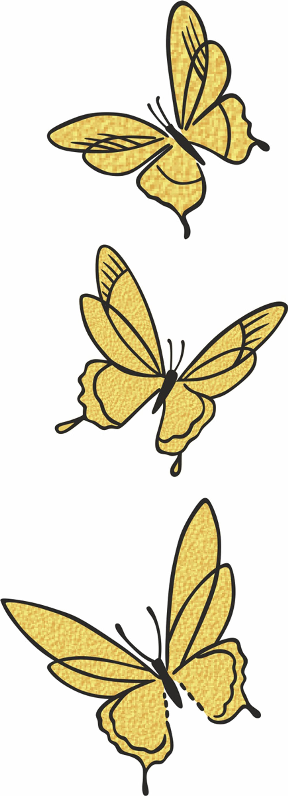 Термоаппликация Gamma Термотрансфер M №05, 1 шт, M-530 Бабочки 5.5х15 см