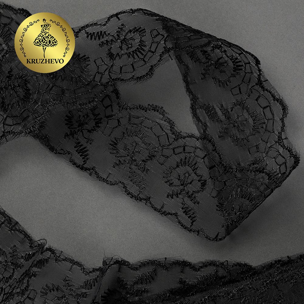 Кружево капроновое 45 мм / 9.14 м, TBS.30010 цв.039 черный, Kruzhevo