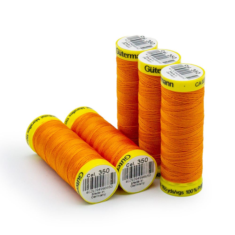 Нитки для трикотажа Gutermann Maraflex, 150м, 350 св.оранжевый, 5 катушек