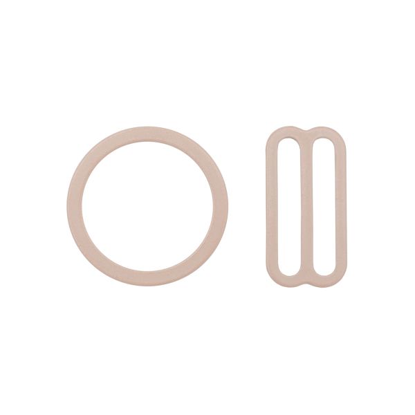 Набор фурнитуры для бюстгальтера металл (кольца ⌀18 мм + регуляторы 19 мм по 4 шт), 775 обж.миндаль, 27796